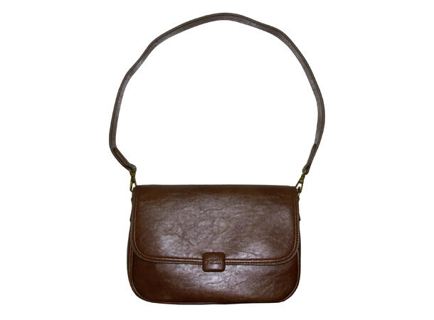 Veske skinn-look cognac Høst 26 