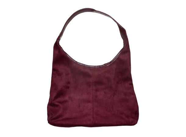 Veske stor velvet look vinrød 