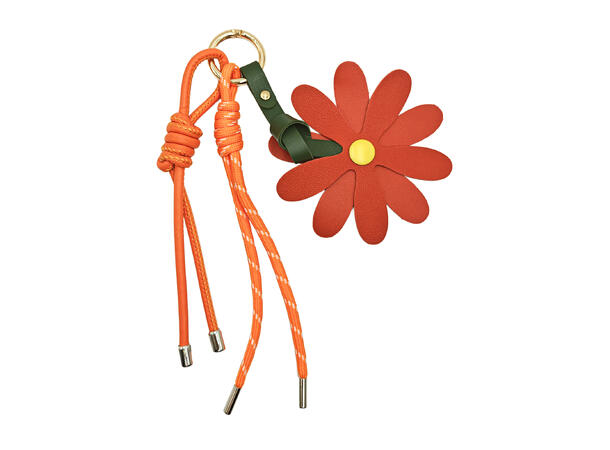 Veskepynt & Nøkkelring blomst oransje 