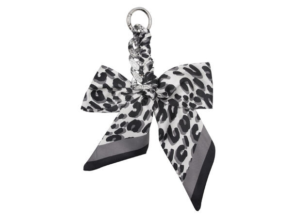 Veskepynt & Nøkkelring kjede m/skjerf* sølv trimmings grå 