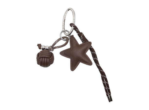 Veskepynt & Nøkkelring stjerne sølv trimmings brun 