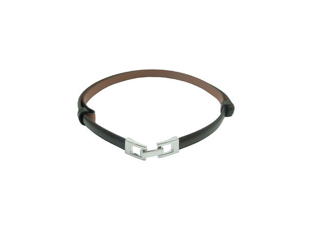 Belte 1,5cm m/justerbar sølv spenne Sort/sølv Strl 85 
