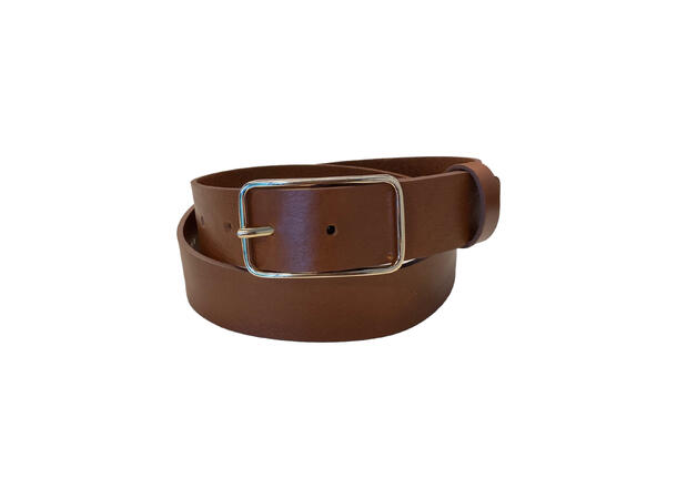 Belte, 3,5cm m/gull spenne og struktur* cognac 
