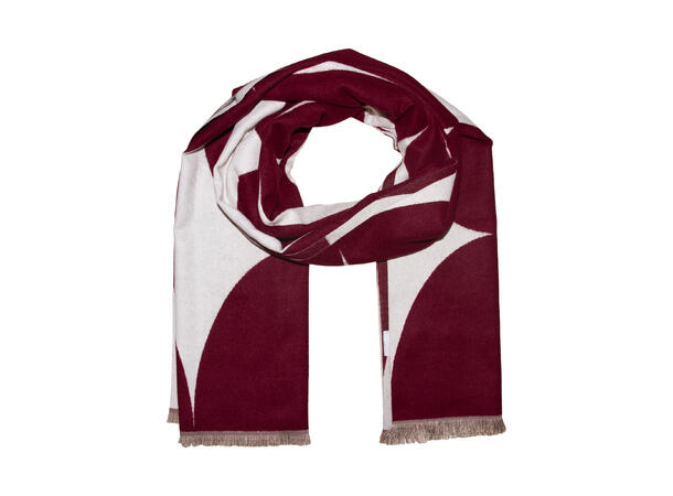 Dame skjerf m/rundinger 65x180 vinrød Høst 