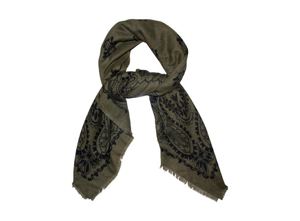 Dame skjerf paisley 110x110 grønn* Høst26 