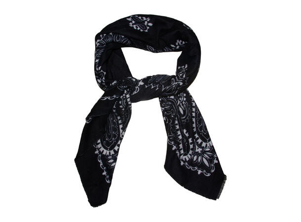 Dame skjerf paisley 110x110 sort Høst26 