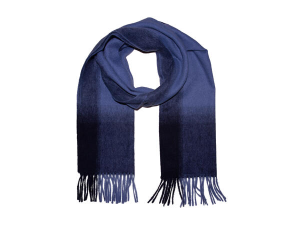 Herre skjerf 100% ull 30x180 blå 
