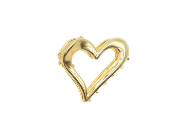 Hårklype hjerte 4cm gull 