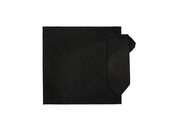 Santi 8cm silkeslips+lommetørkle mønste* sett hengende sort 