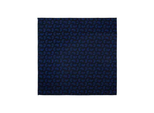 Santi 8cm silkeslips+lommetørkle mønster sett hengende blå 