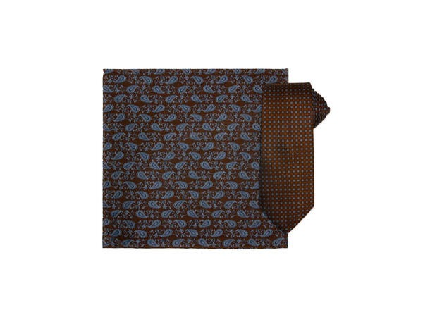 Santi 8cm silkeslips+lommetørkle sett hengende cognac 