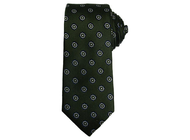 Santi Silkeslips mønstert 7,5 cm grønn 