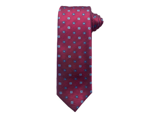 Santi silkeslips+lommetørkle mønstert* sett hengende rosa 