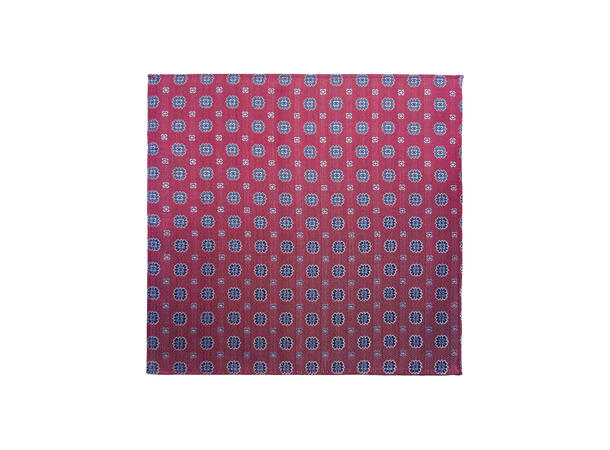 Santi silkeslips+lommetørkle mønstert sett hengende rosa 