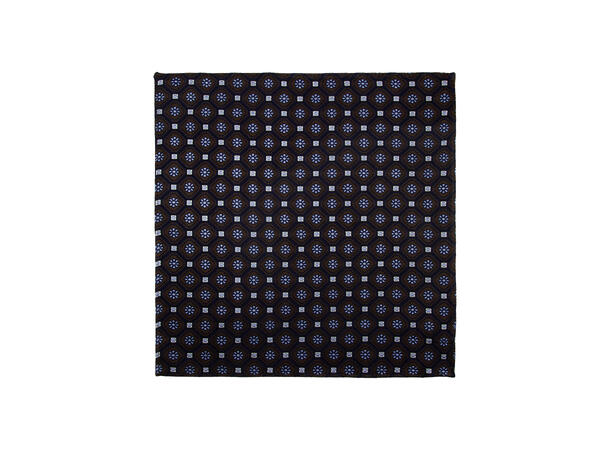 Santi silkeslips+lommetørkle mønstert sett hengende brun 