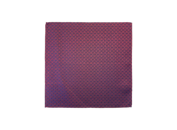 Santi silkeslips+lommetørkle mønstert sett hengende vinrød 