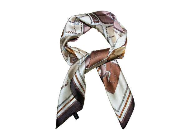 Skjerf "vesker" 70x70 beige 