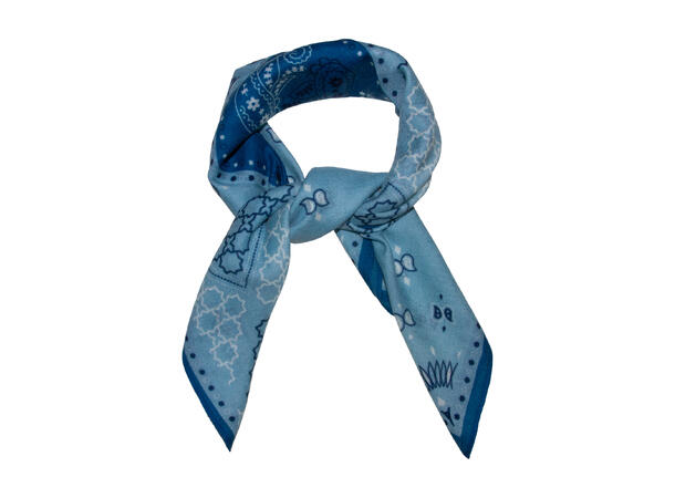 Skjerf flermønstert Ull 70x70 blå 