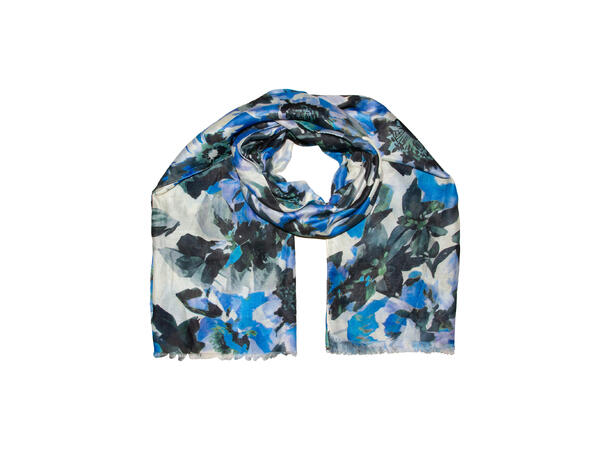 Skjerf m/blomster 90x180 navy 