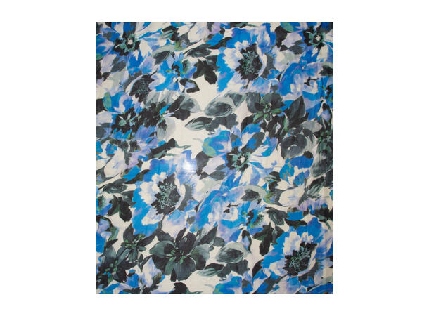 Skjerf m/blomster 90x180 navy 