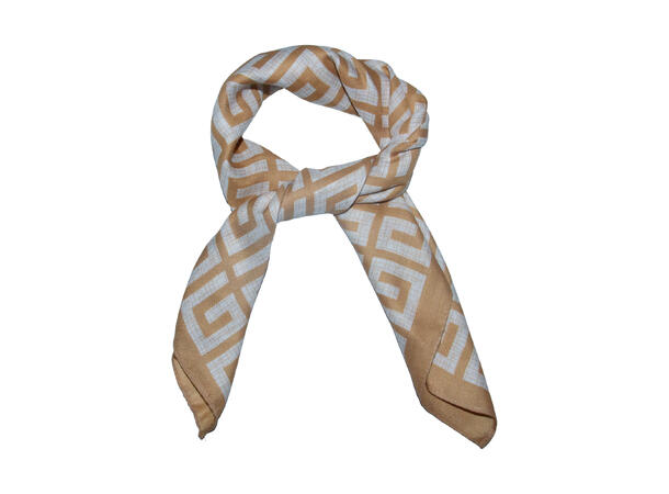 Skjerf m/mønster 65x65 beige 