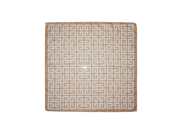 Skjerf m/mønster 65x65 beige 