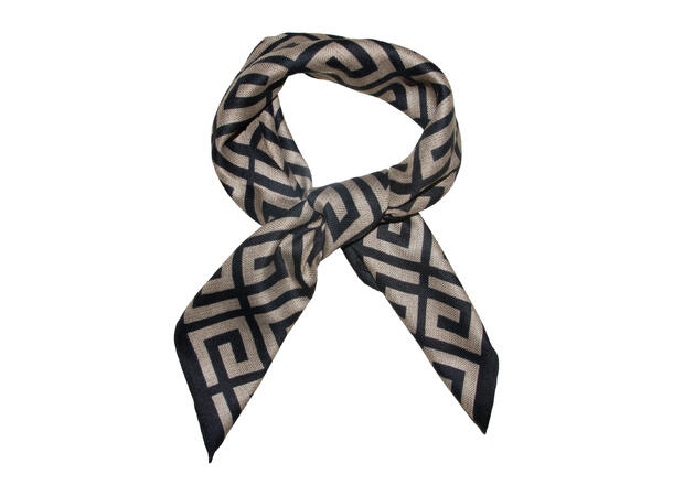 Skjerf m/mønster 65x65 sort 