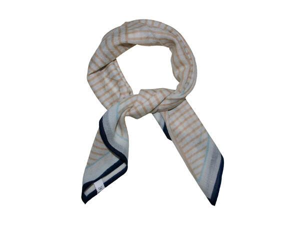 Skjerf m/striper Ull 70x70 beige* 