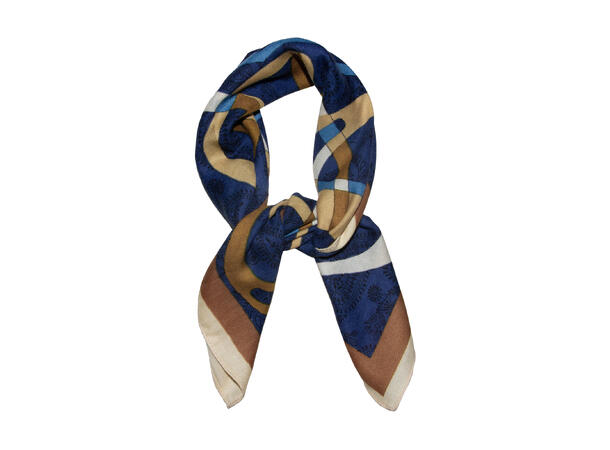 Skjerf mønstert 65x65 blå 