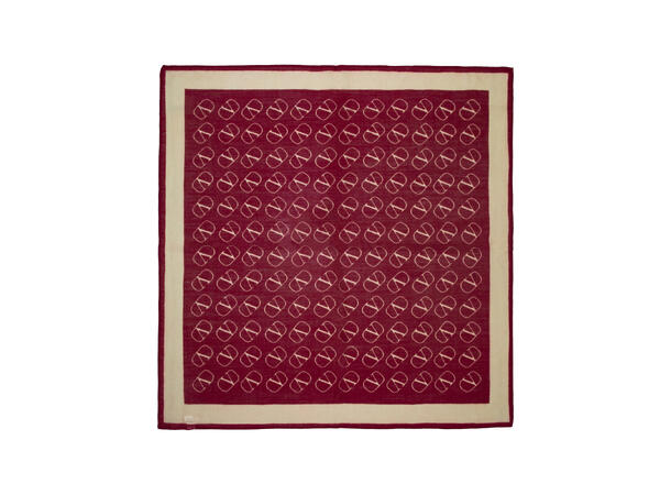 Skjerf mønstert Ull 70x70 rød 