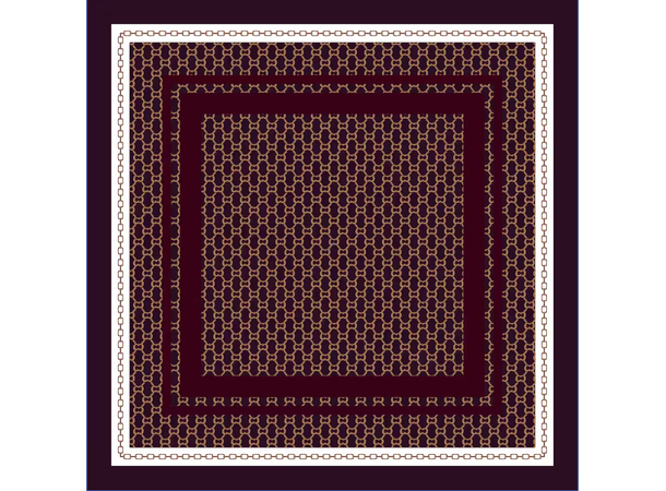 Skjerf småmønstert 70x70 vinrød 