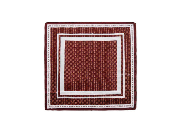 Skjerf småmønstert 70x70 vinrød 