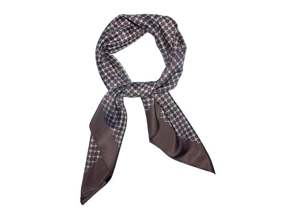 Skjerf småmønstret 90x90 brun 