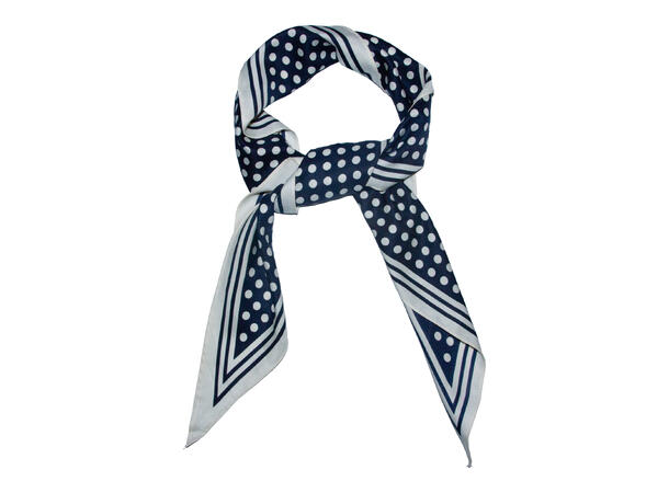 Skjerf triangel blå m/prikker 65x130 