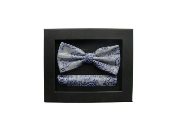 Sløyfe m/lommetørkle paisley grå 