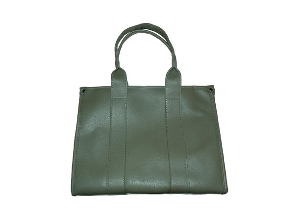 Veske m/bred skulderrem* m/sølv tilbehør grønn 