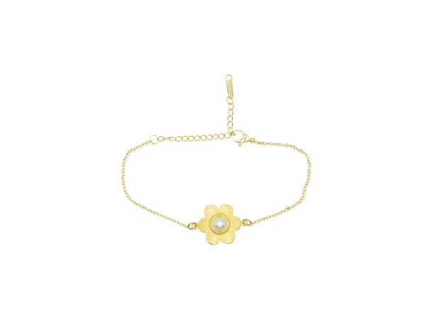 Armbånd m/hvit kløver 