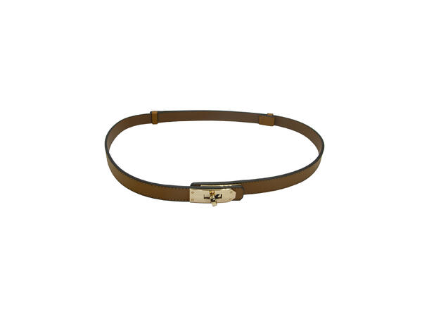 Belte 2cm m/justerbar gullspenne cognac assort pakke 