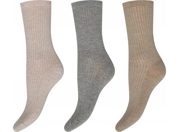 DECOY 3-pack ankle sock cotton Multicolor 37-41 Økotex - SS26 
