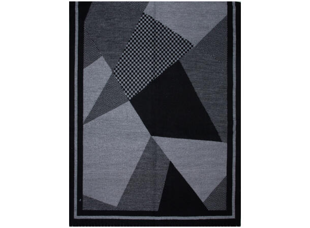 Dame skjerf flermønstret 65x180 sort Høst26 