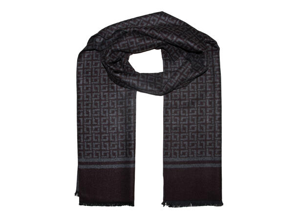 Herre skjerf mønstret 30x180 brun Høst26 