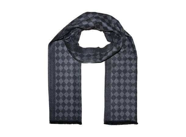 Herre skjerf mønstret 30x180 grå Høst26 