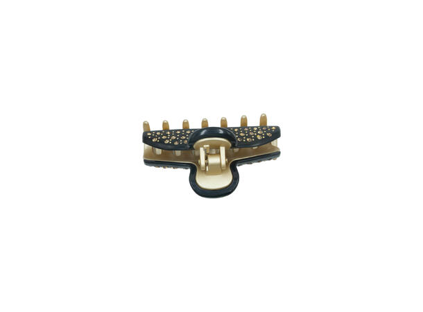 Hårklype m/overall strass 7.5x4.5cm sort 
