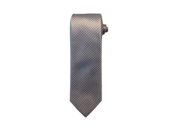 Santi silkeslips+lommetørkle mønstert* sett hengende beige 