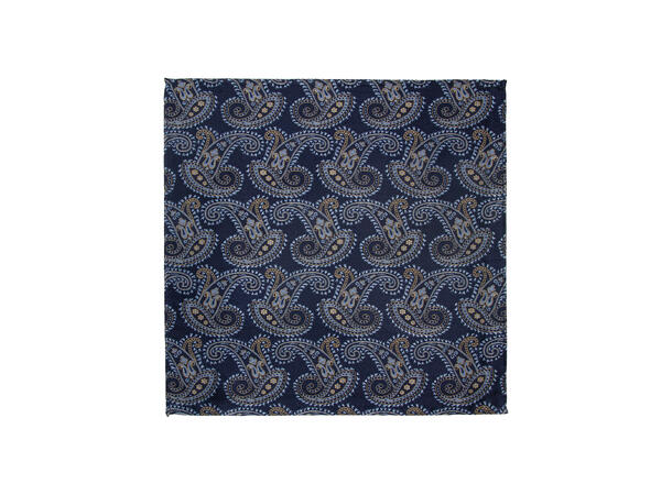 Santi silkeslips+lommetørkle mønstret* sett hengende navy 