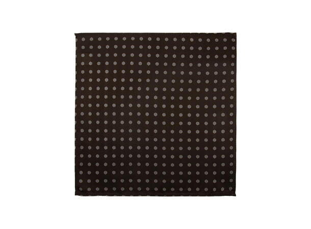 Santi silkeslips+lommetørkle mønstret sett hengende brun 