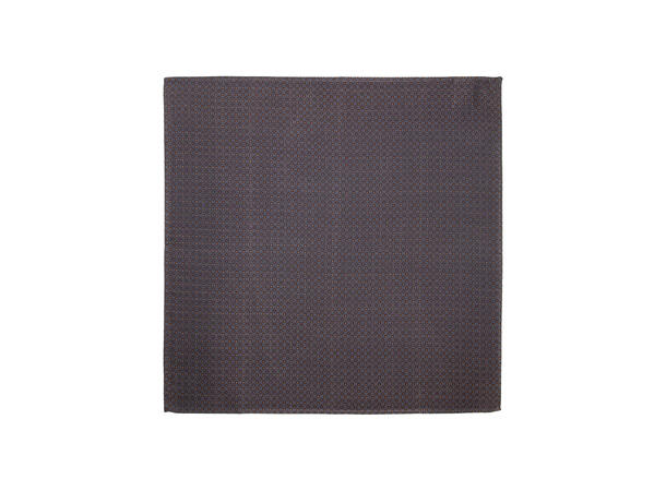 Santi silkeslips+lommetørkle mønstret sett hengende brun 