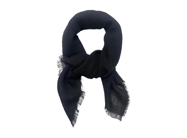 Skjerf ensfarget ull 85x85 sort Høst26 