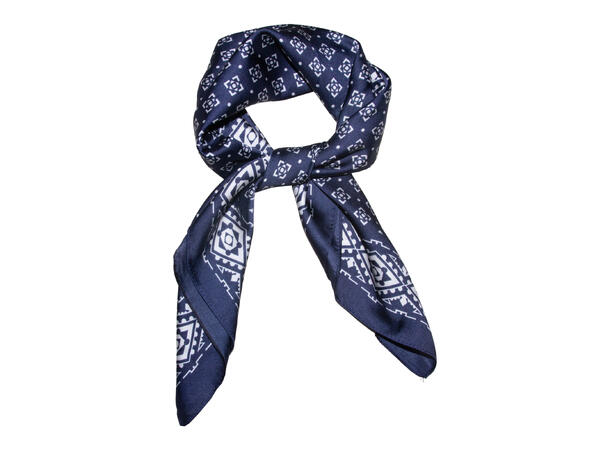 Skjerf m/mønster 70x70 navy 