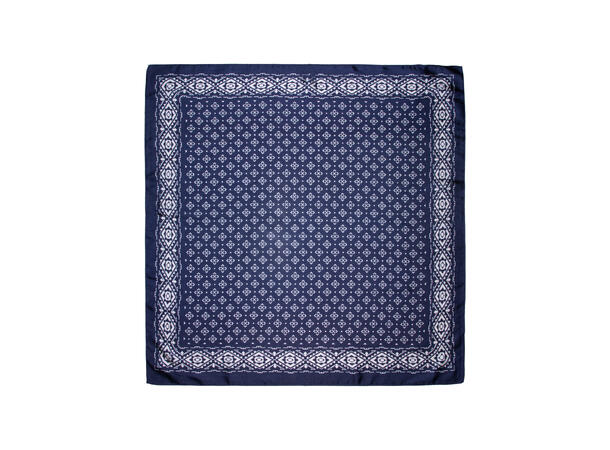 Skjerf m/mønster 70x70 navy 